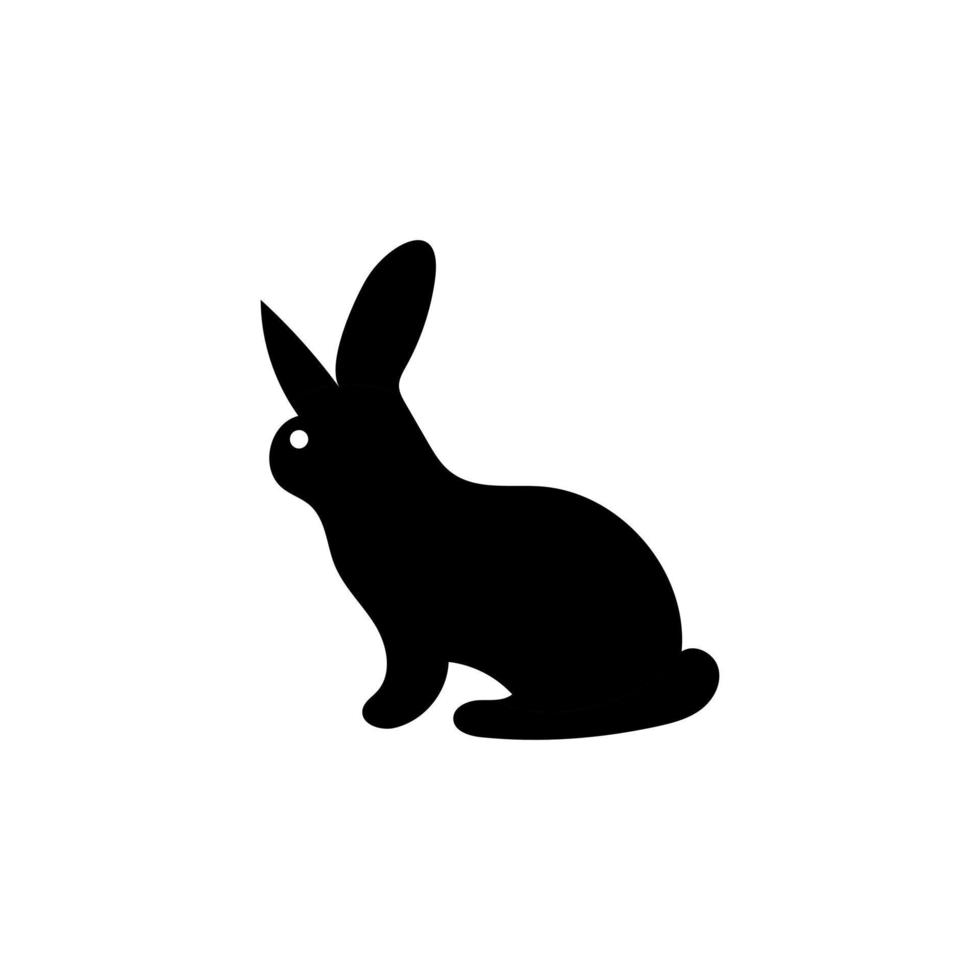 Rabbit icon, easter bunny animal symbol. Linear style sign for mobile concept and web design. Rabbit symbol logo illustration. vector graphics - Vector. Black side silhouette of a rabbit.