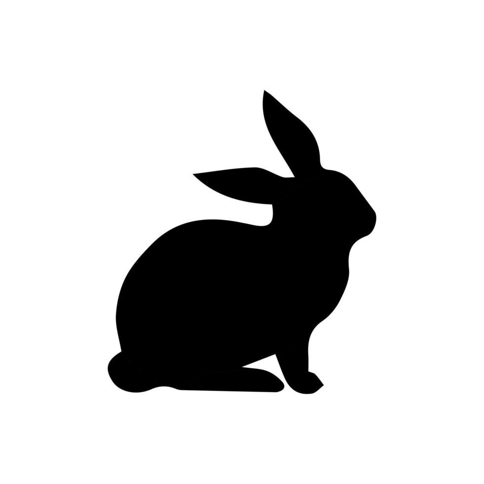 Rabbit icon, easter bunny animal symbol. Linear style sign for mobile concept and web design. Rabbit symbol logo illustration. vector graphics - Vector. Black side silhouette of a rabbit.