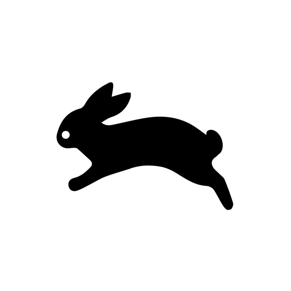 Rabbit icon, easter bunny animal symbol. Linear style sign for mobile concept and web design. Rabbit symbol logo illustration. vector graphics - Vector. Black side silhouette of a rabbit.