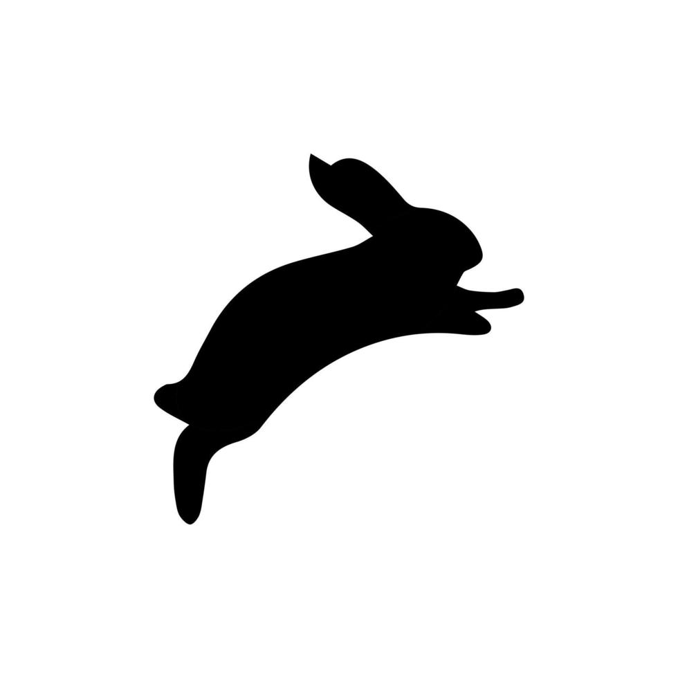 Rabbit icon, easter bunny animal symbol. Linear style sign for mobile concept and web design. Rabbit symbol logo illustration. vector graphics - Vector. Black side silhouette of a rabbit.