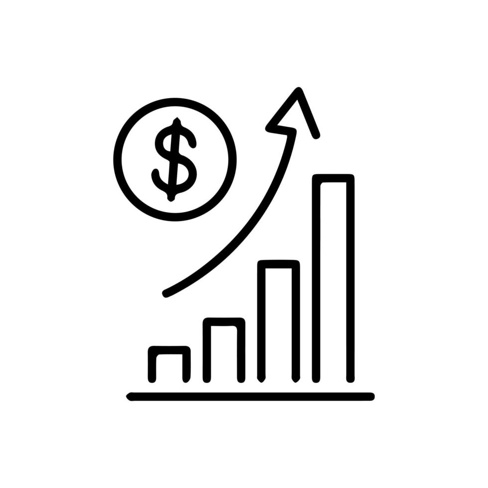 Bar graphic icon black. Perfect Black pictogram illustration. Business chart with arrow. Growths chart collection. Profit growing sumbol. Progress bar. Bar diagram. Chart Increase. vector