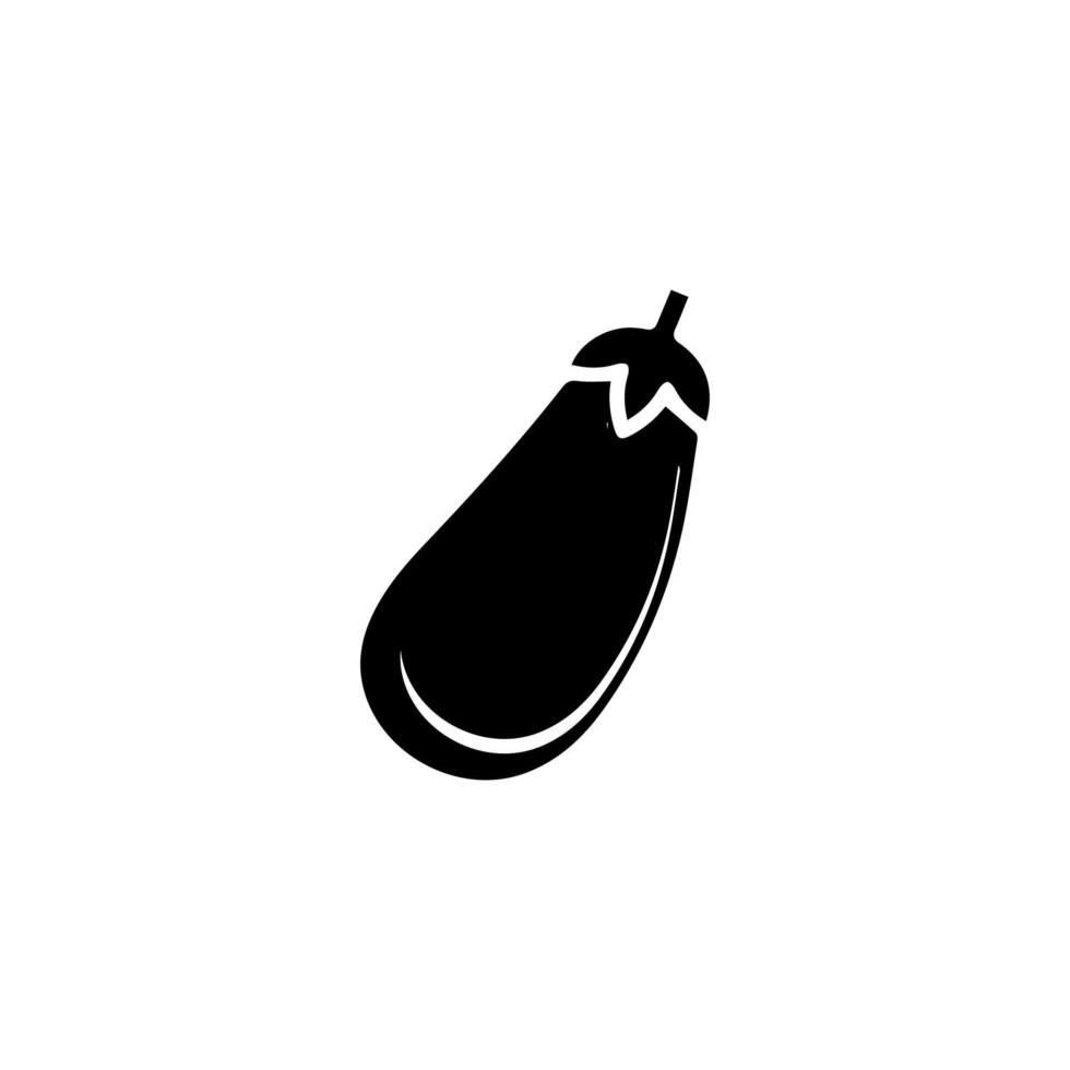 Eggplant icon glyph cool. Aubergine icon illustration. Eggplant black simple silhouette vector, vegetable symbol template for graphic and web design vector