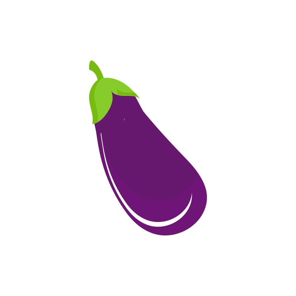 berenjena vegetal icono. plano dibujos animados berenjena aislado en blanco antecedentes. dibujos animados berenjena emoji icono, berenjena símbolo. vector vegetal acortar Arte ilustración.