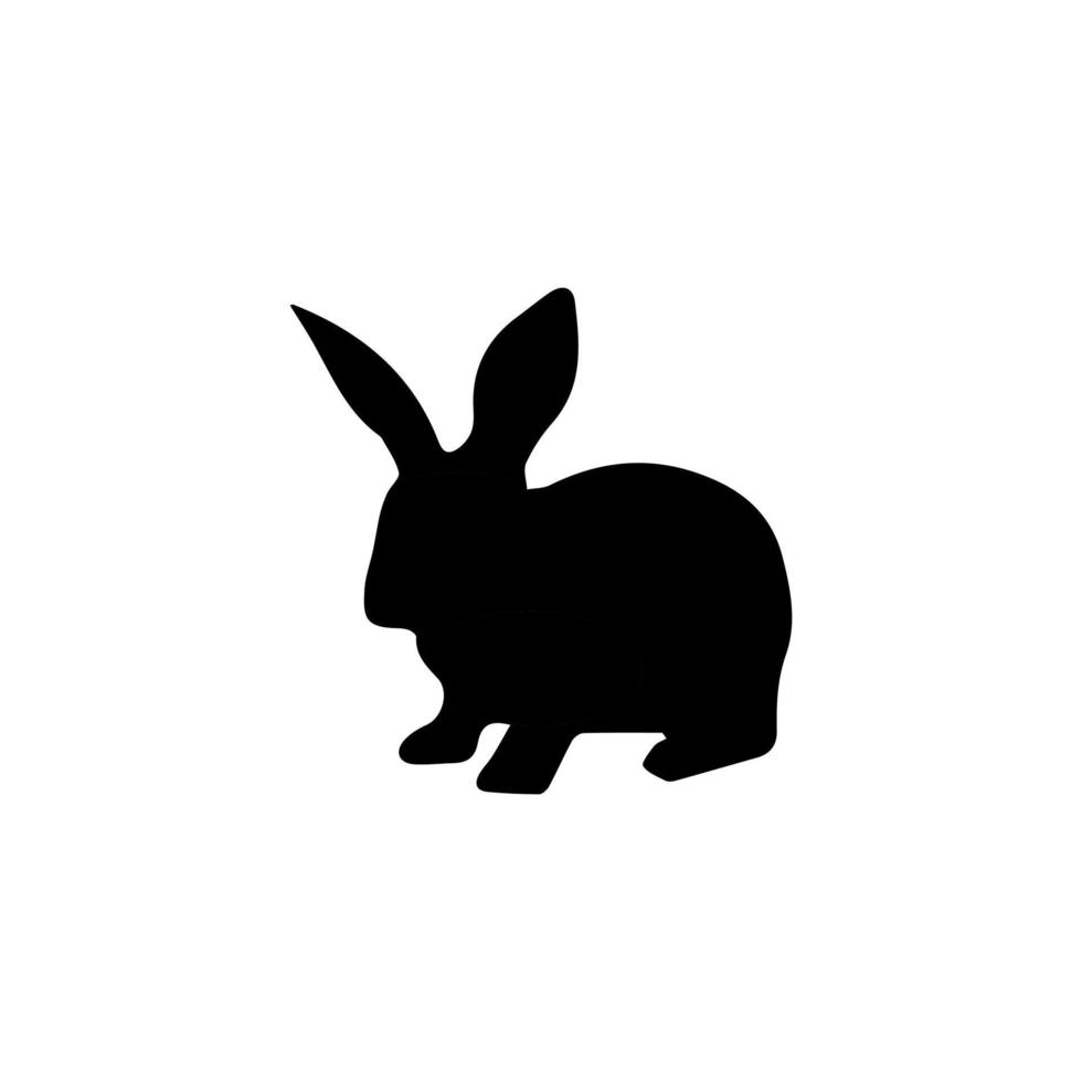 Rabbit icon, easter bunny animal symbol. Linear style sign for mobile concept and web design. Rabbit symbol logo illustration. vector graphics - Vector. Black side silhouette of a rabbit.