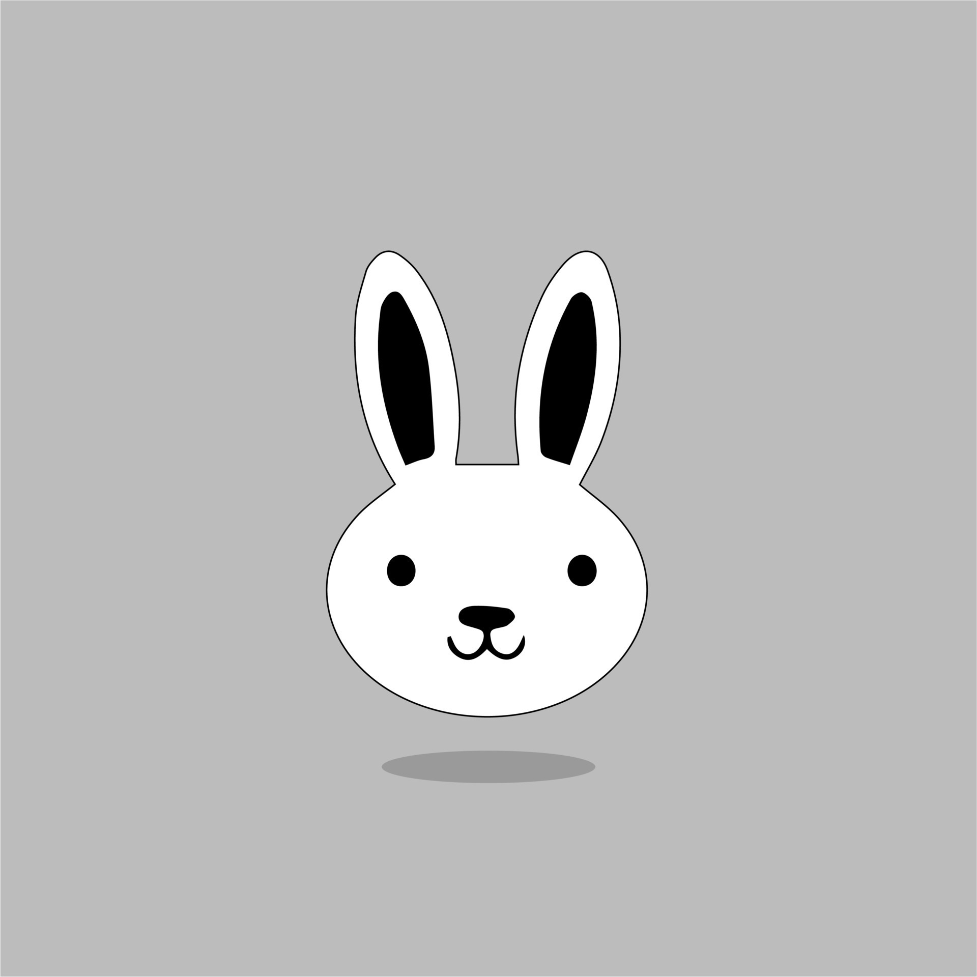 Rabbit icon, easter bunny animal symbol. Linear style sign for mobile