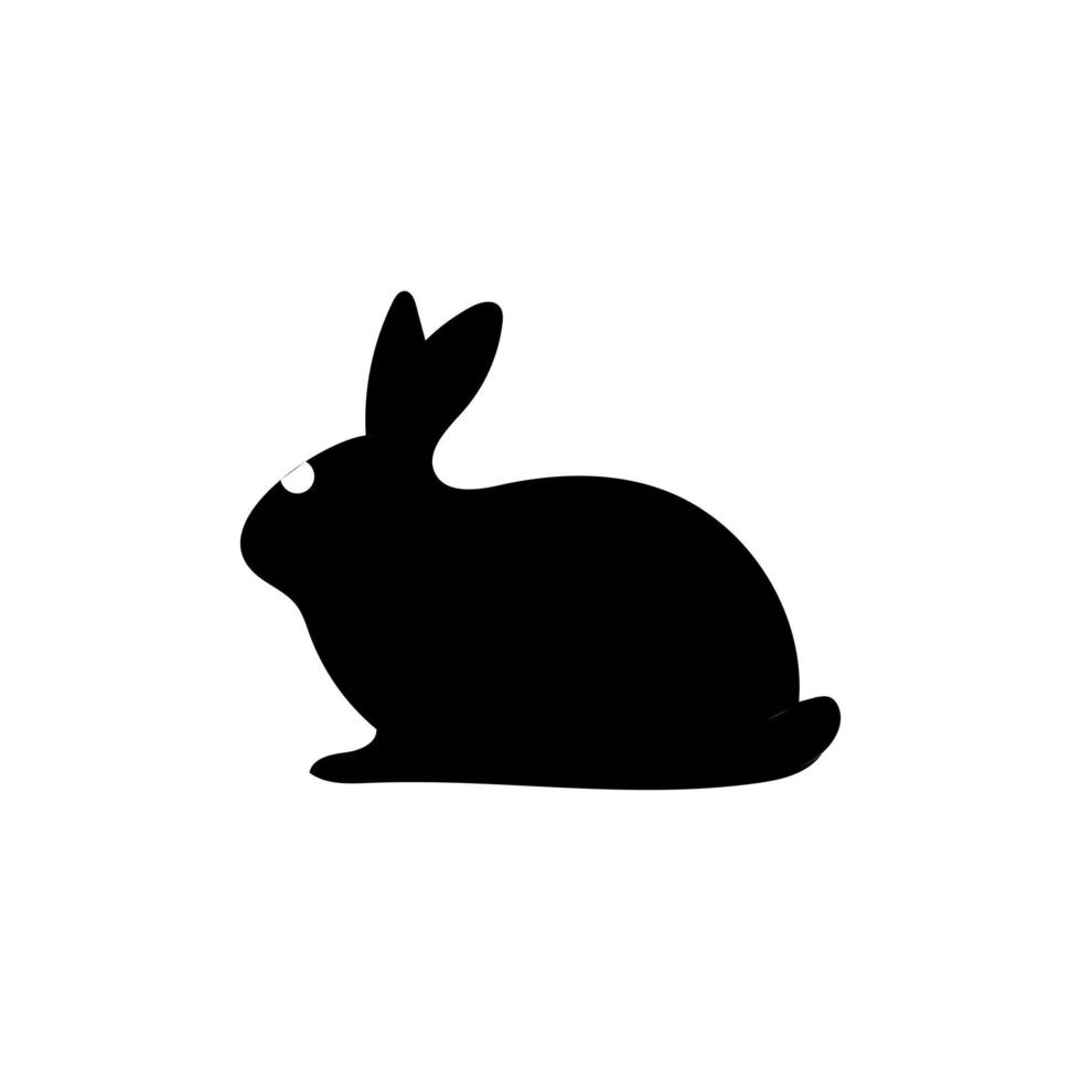 Rabbit icon, easter bunny animal symbol. Linear style sign for mobile concept and web design. Rabbit symbol logo illustration. vector graphics - Vector. Black side silhouette of a rabbit.