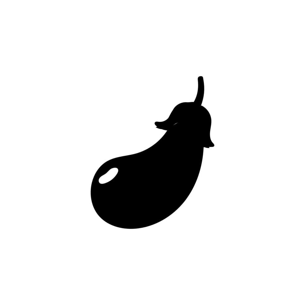 Eggplant icon glyph cool. Aubergine icon illustration. Eggplant black simple silhouette vector, vegetable symbol template for graphic and web design vector