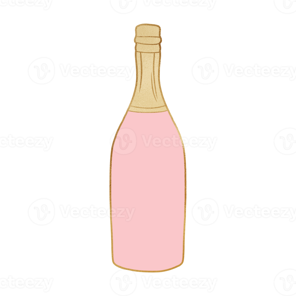 Pink And Gold Alcohol Bottle png