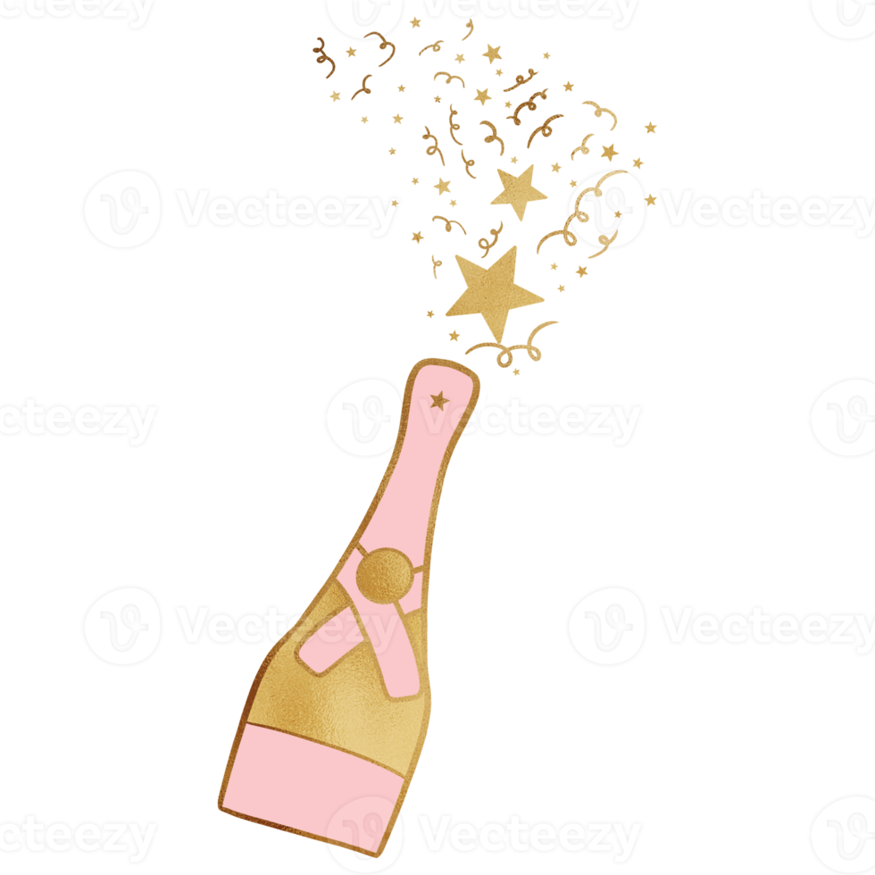 gouden alcohol fles met sterren png