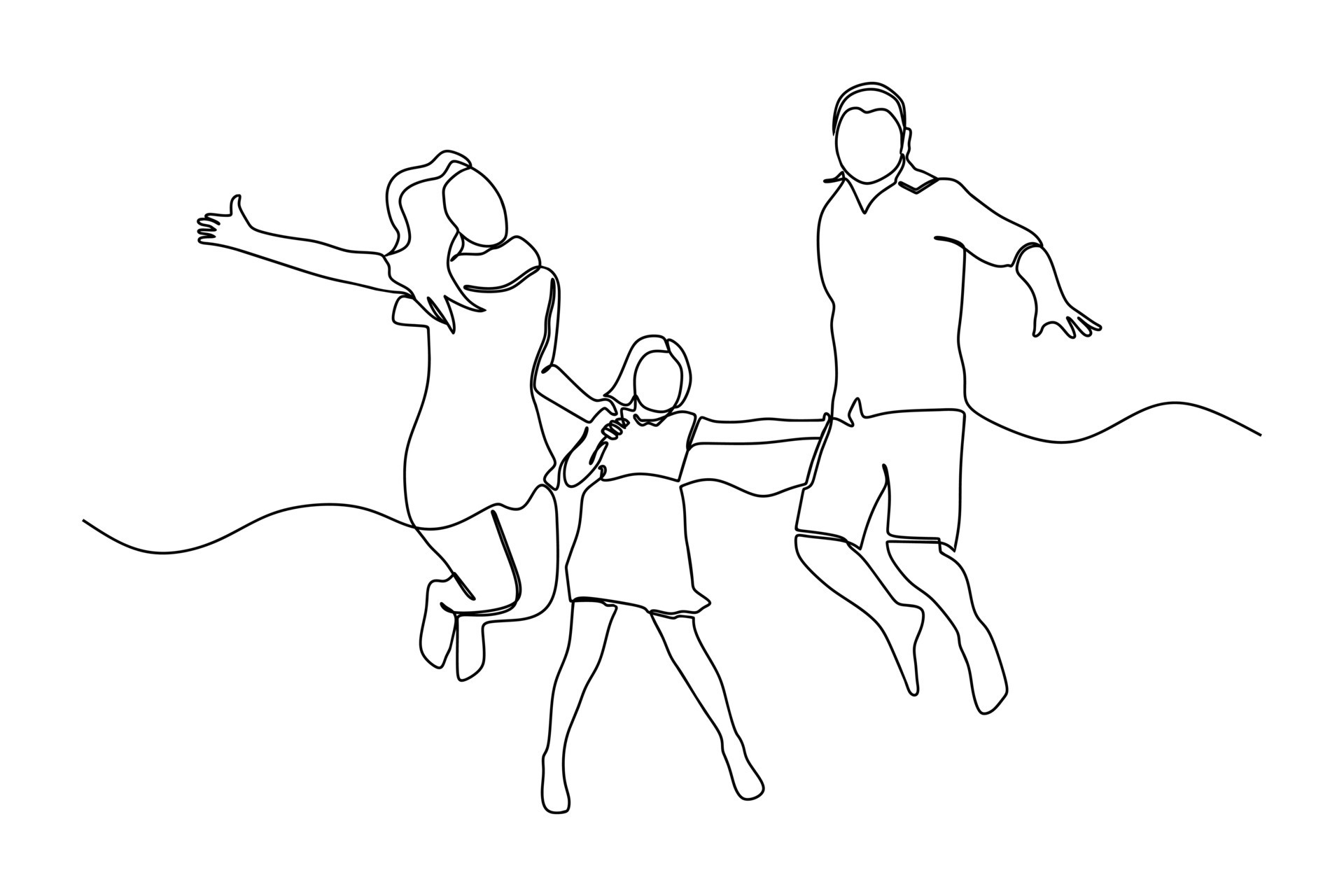 Continuous Line Drawing Of Happy Family Having Fun Time 21686487 Vector continuous-line-drawing-of-happy-family-having-fun-time-21686487-vector