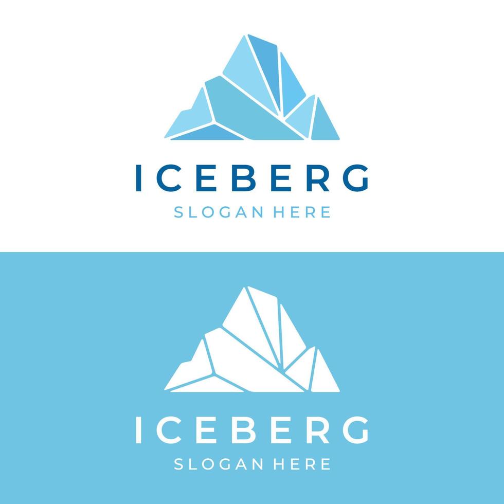 resumen geométrico ártico iceberg logo diseño minimalista vector ilustración.