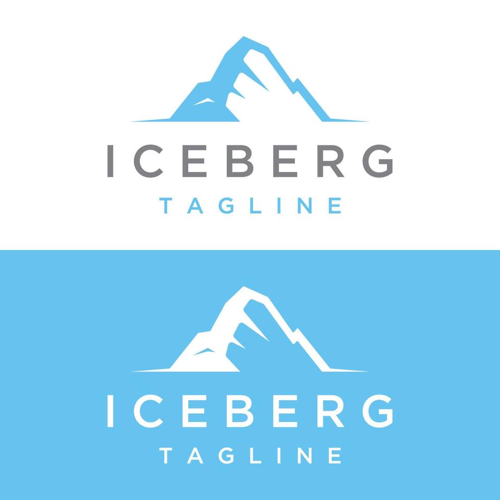 resumen geométrico ártico iceberg logo diseño minimalista vector ilustración.