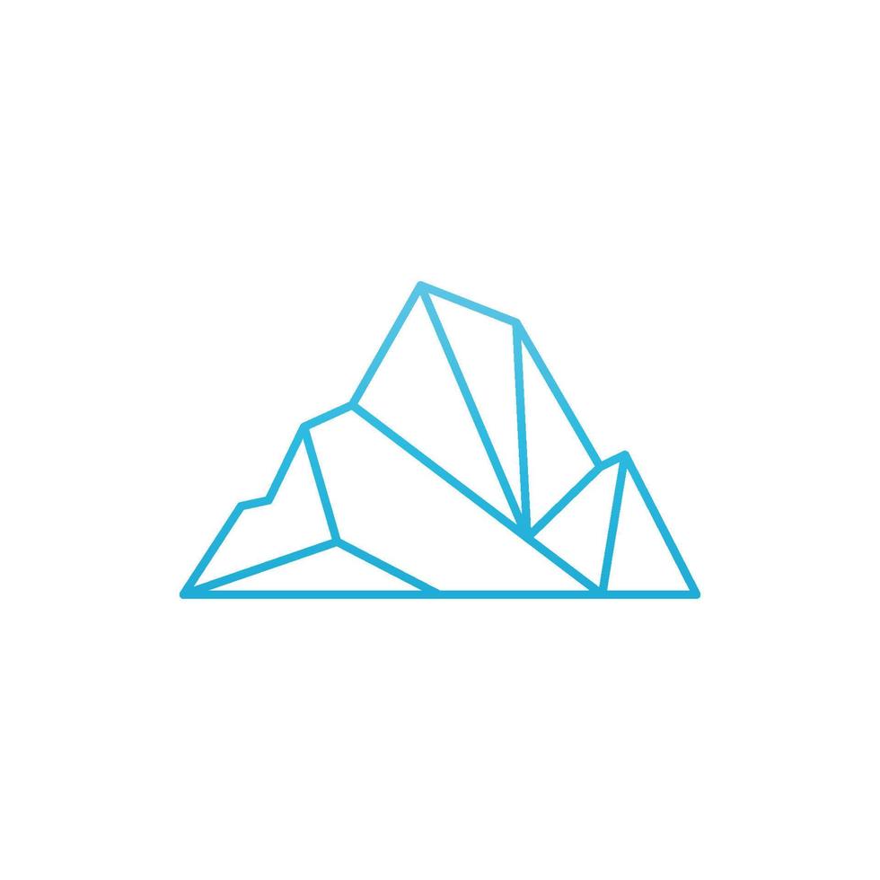 resumen geométrico ártico iceberg logo diseño minimalista vector ilustración.