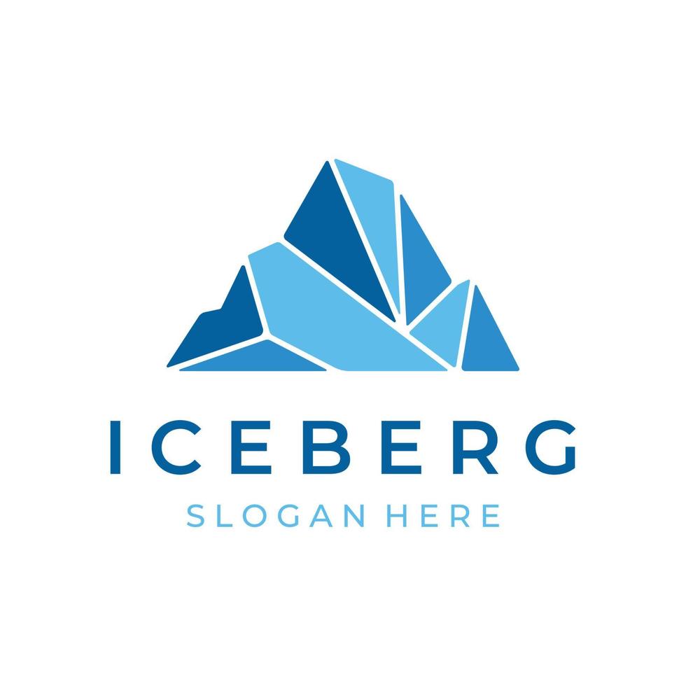 Abstract geometric arctic iceberg Logo design minimalistic vector illustration.