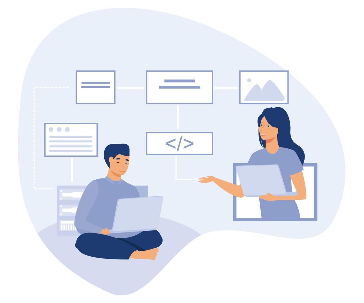 eso educación concepto, web desarrollo tutoriales, en línea eso capacitación, plano vector moderno ilustración