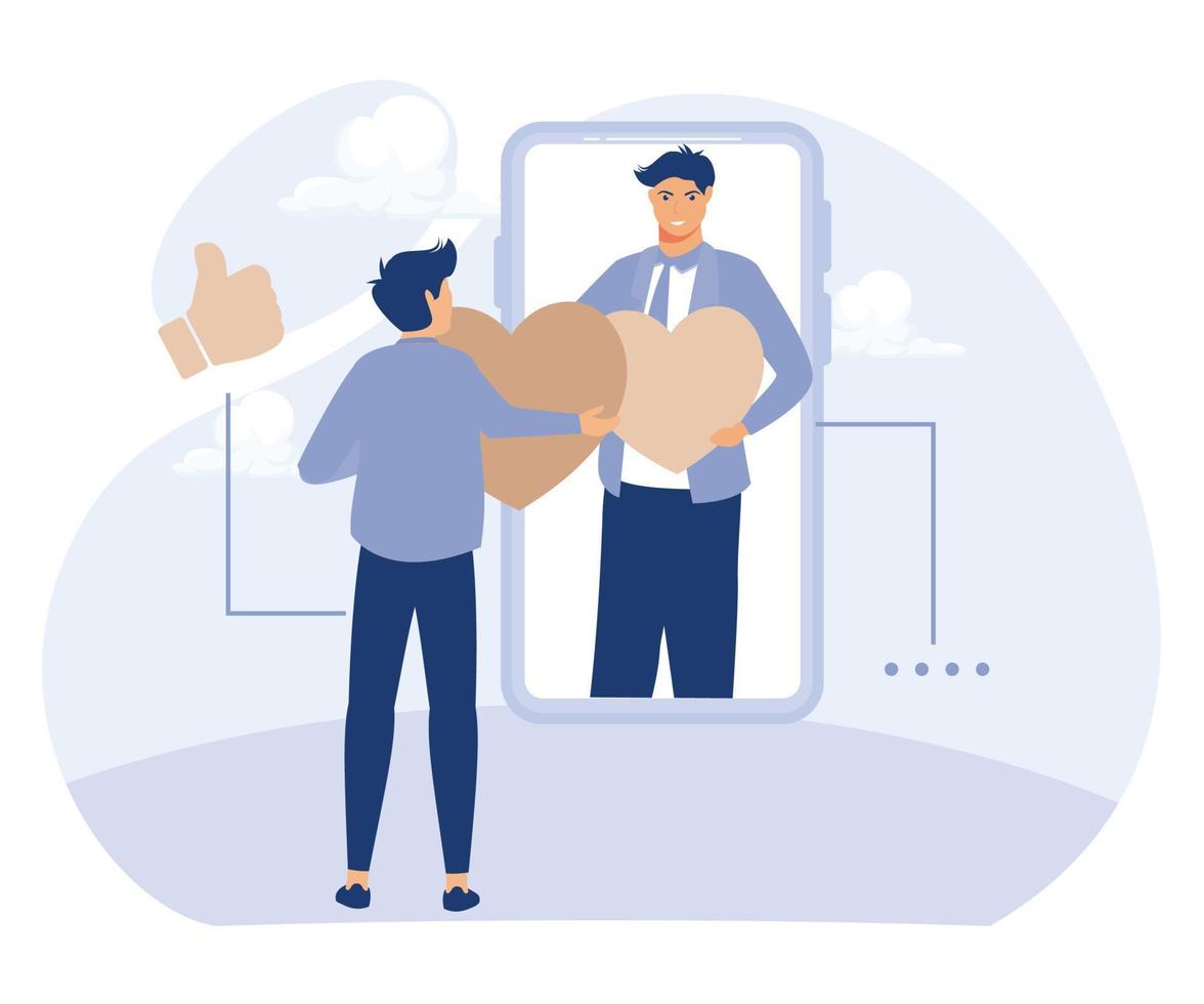 Personal image concept, social role, individual psychology, confidence, flat vector modern illustration