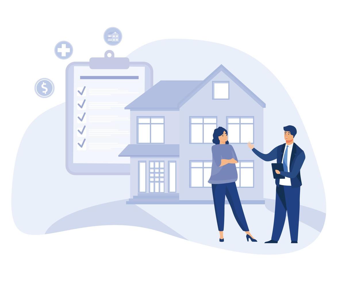 Living on pension concept, Retirement estate planning, flat vector modern illustration