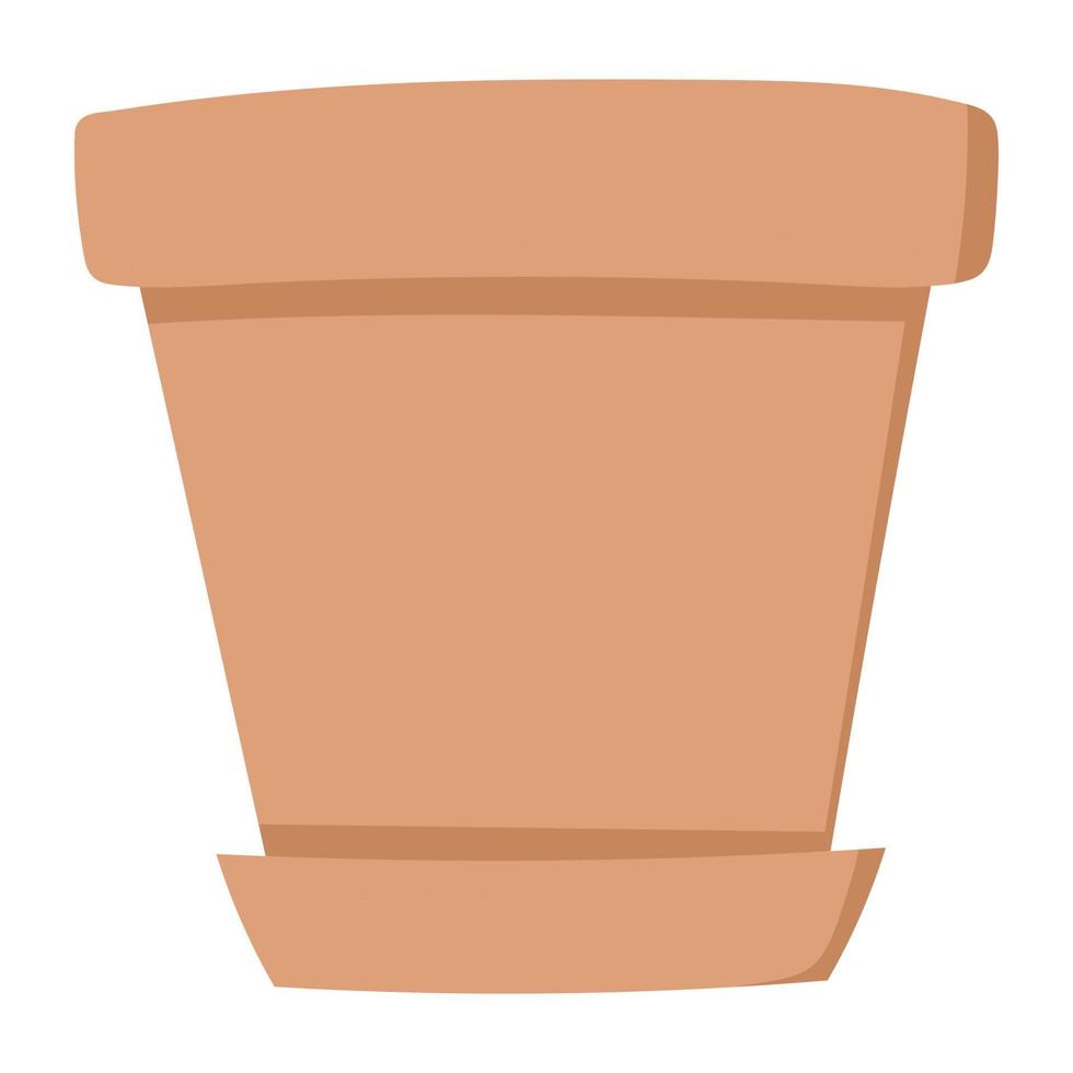 doodle flat empty flower pot set vector