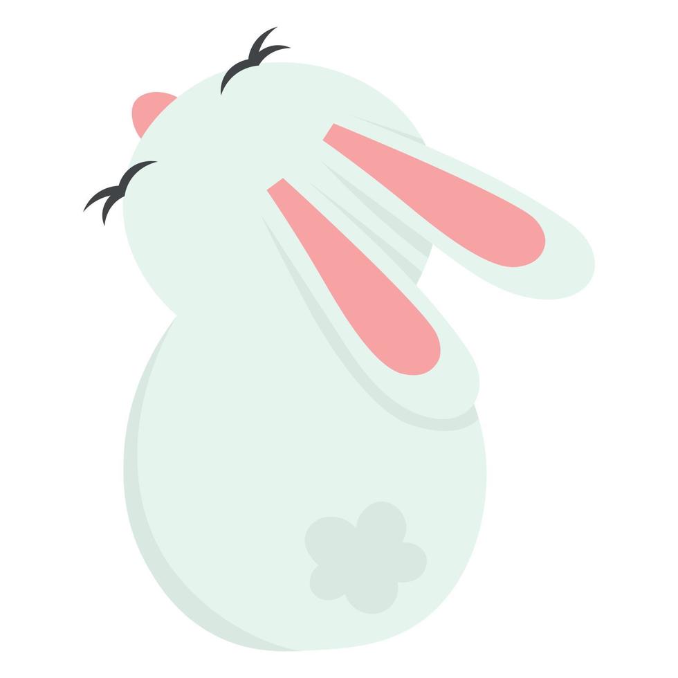 doodle flat clipart cute sitting easter bunny vector