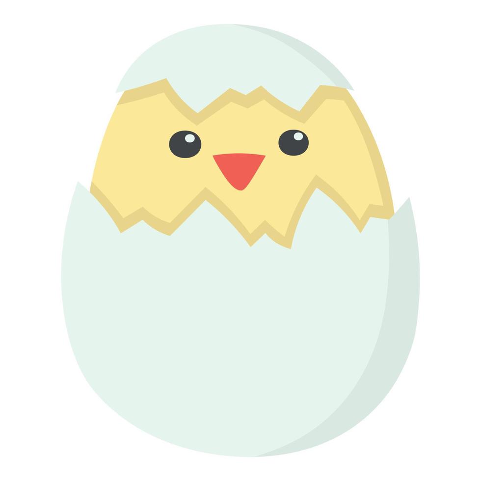 doodle flat clipart cute little chick in egg shell vector