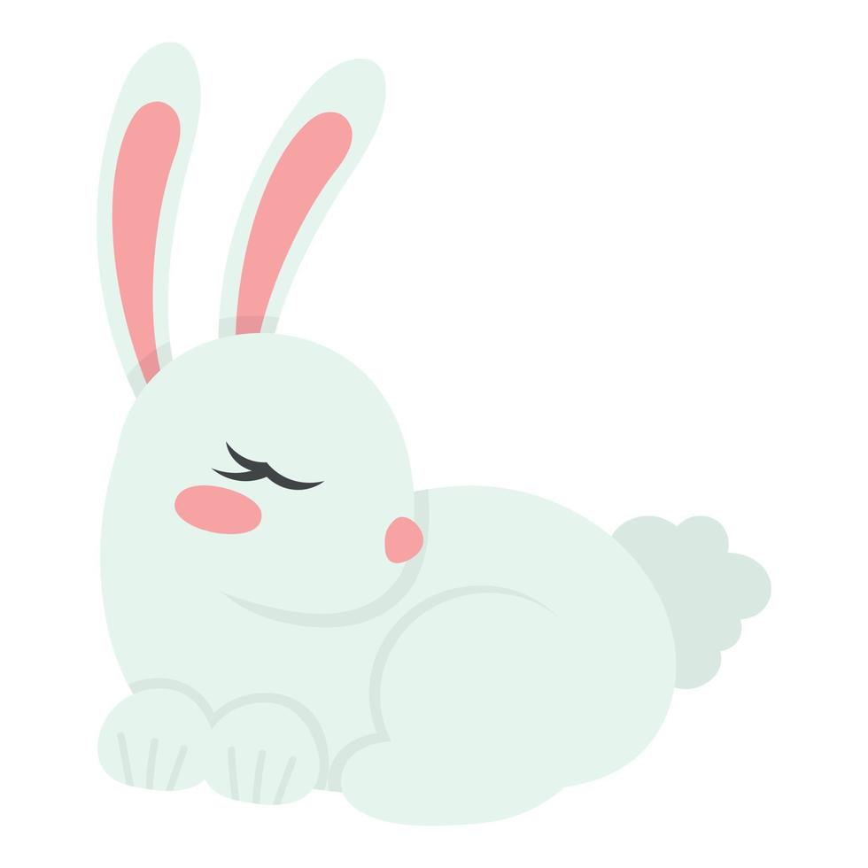 doodle flat clipart cute resting easter bunny vector