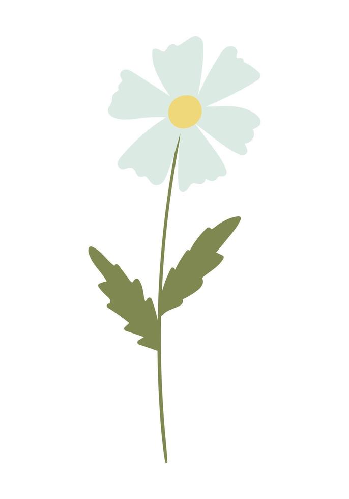 Doodle flat clipart cute flower. Easy to change color. vector