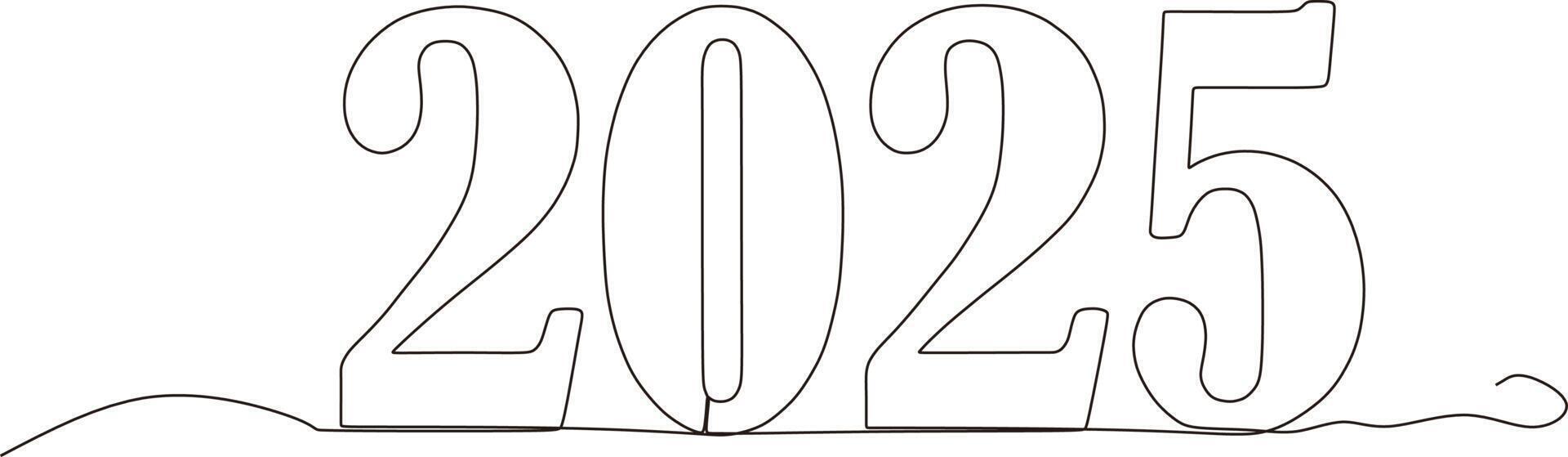 New year continuous line drawing,vector,illustration vector