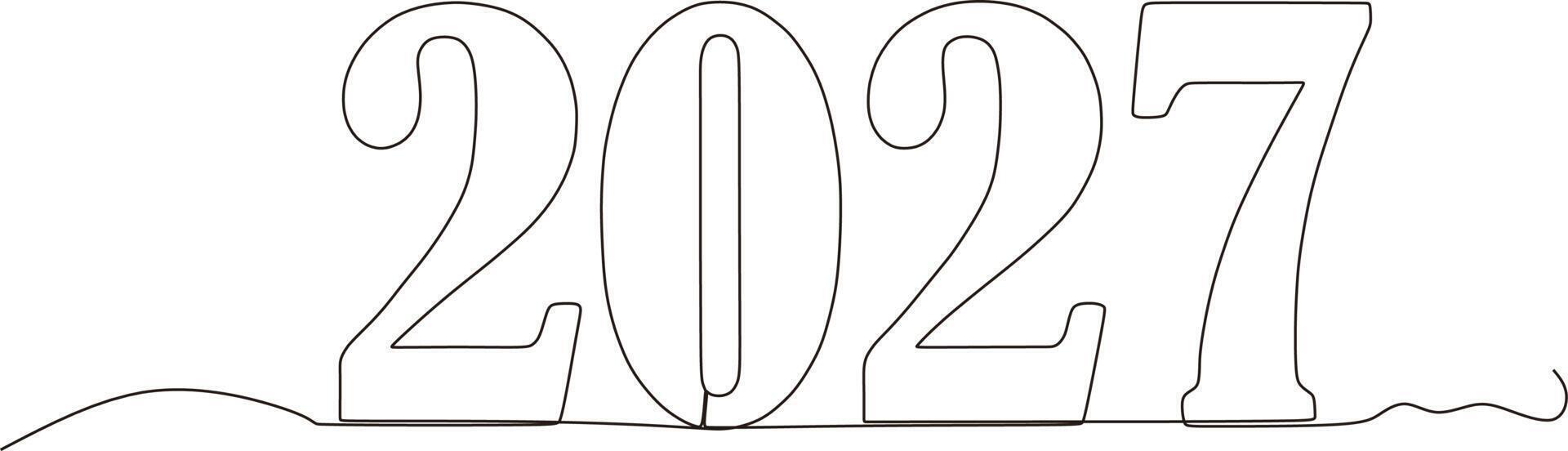 New year continuous line drawing,vector,illustration vector