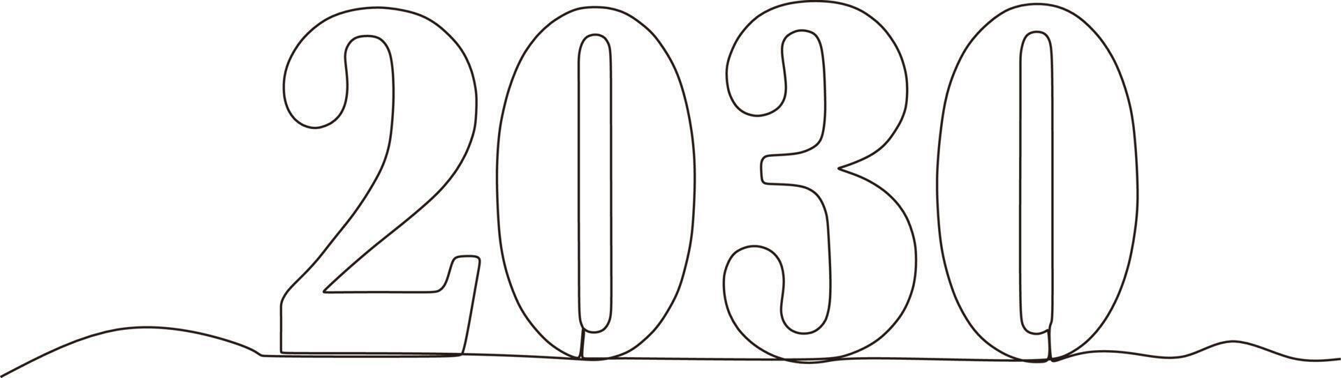 New year continuous line drawing,vector,illustration vector