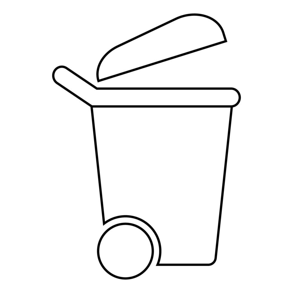 basura lata icono ilustración vector