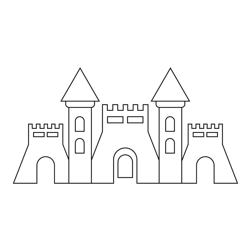 castillo icono ilustración vector