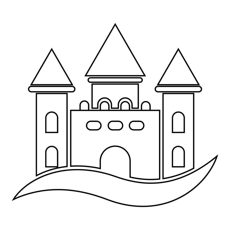 castillo icono ilustración vector