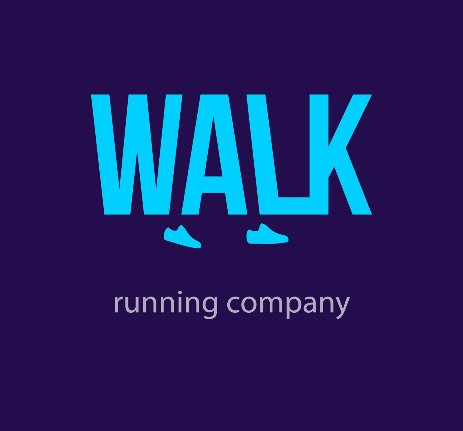 Walking walk lettering logo design. Moving walk inscription. Walking