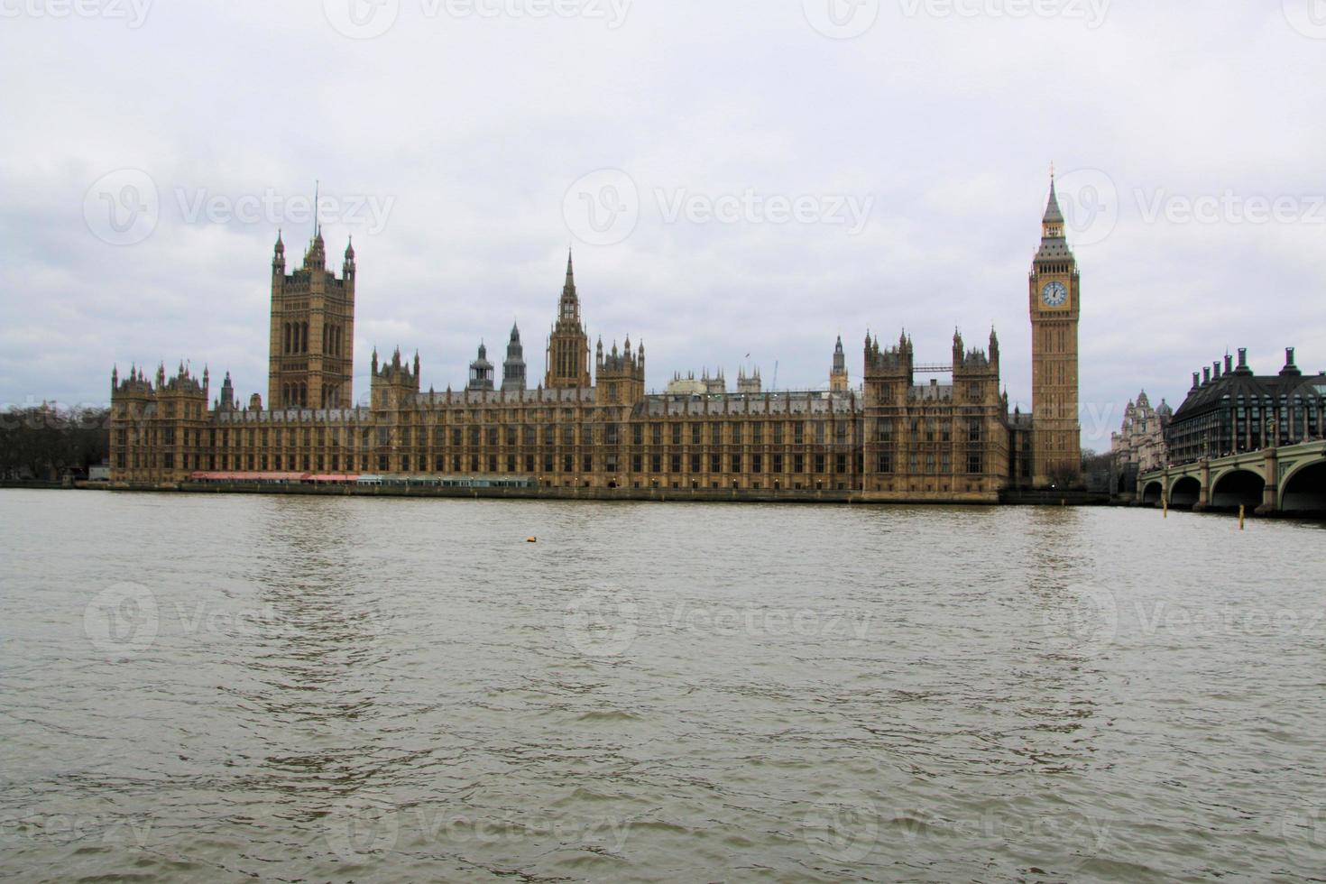 A view of the Houses of Parliament in London across the River Thames photo