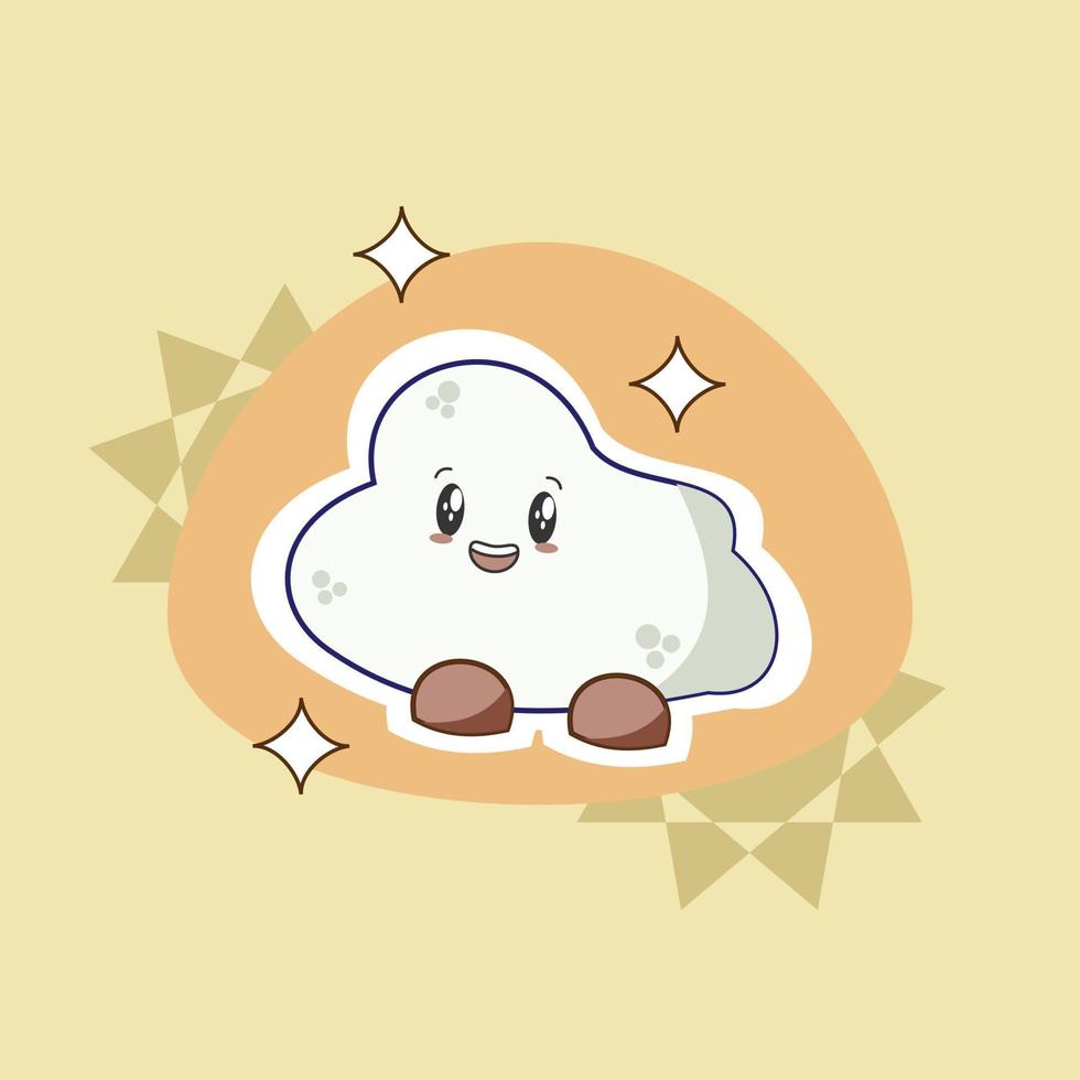 Cute Cloud Sticker Illustration vector