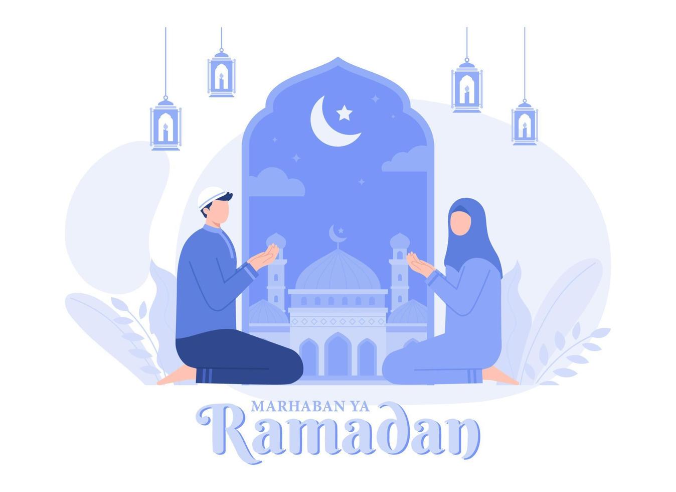 Ramadan kareem background. Modern vector flat illustration