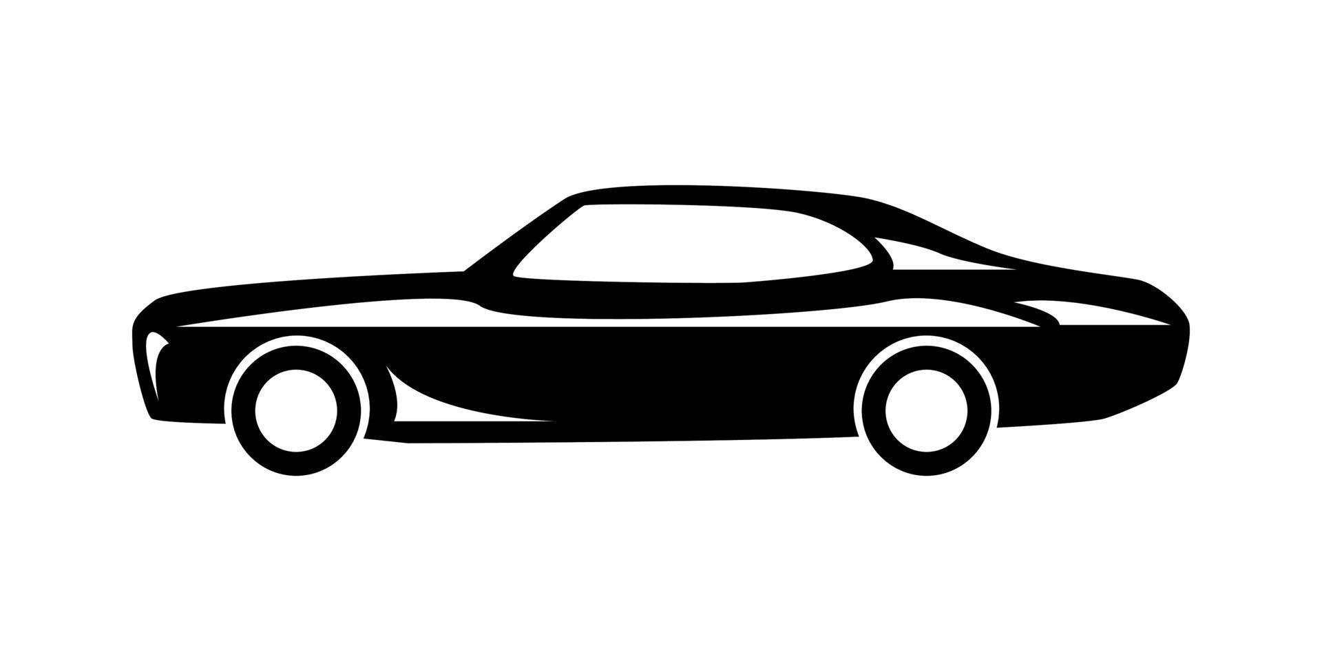 lado ver coche silueta icono. vector