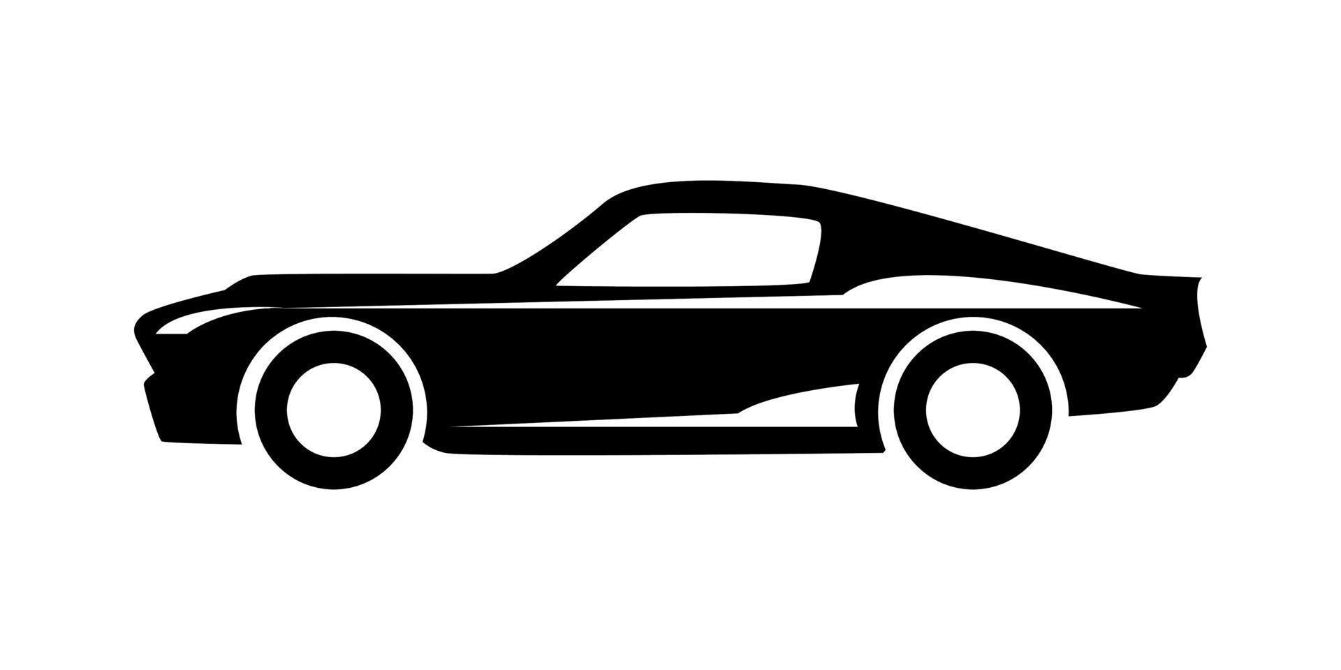 lado ver coche silueta icono. vector