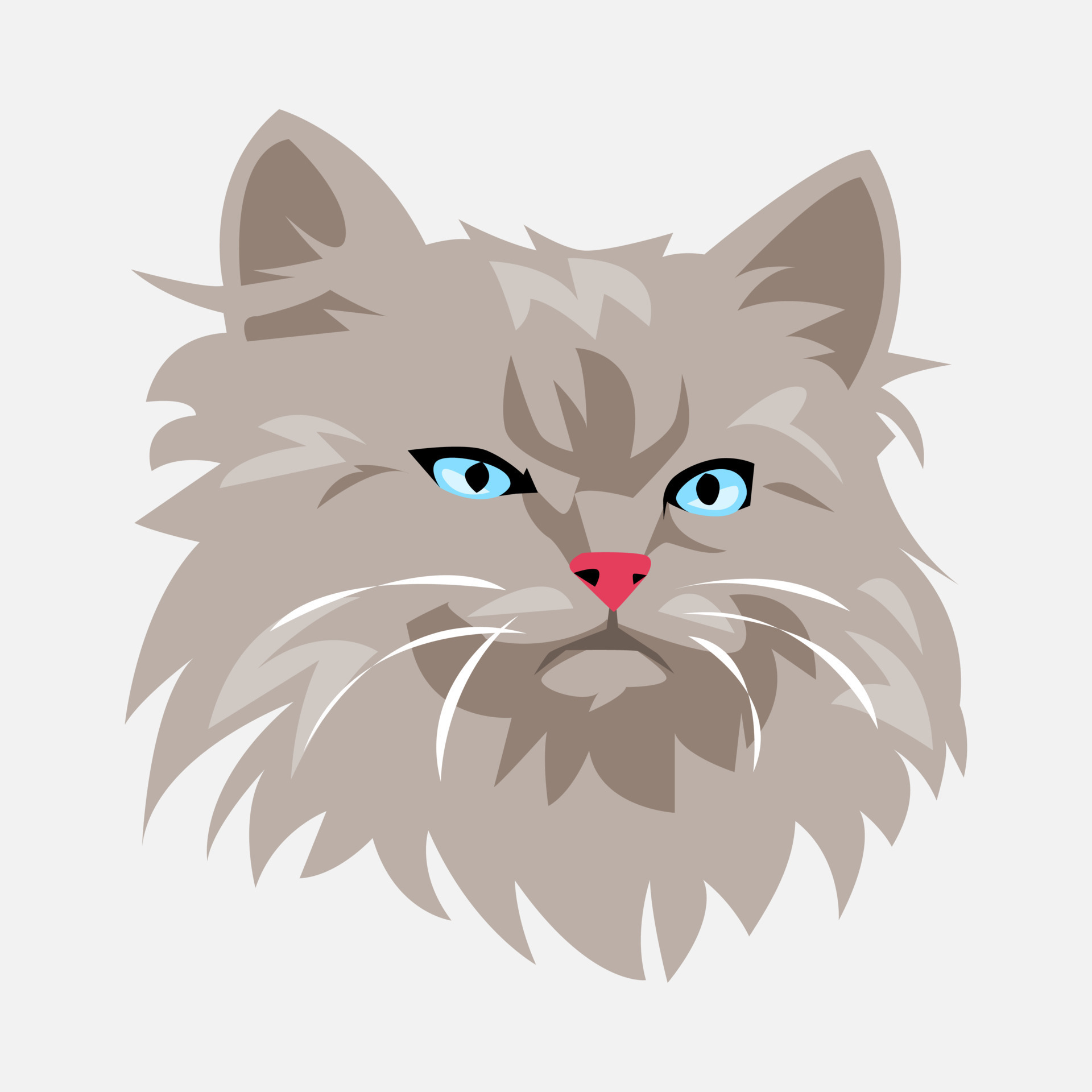 portrait of angry cat. cute grey cat face. vector illustration. 21687862  Vector Art at Vecteezy