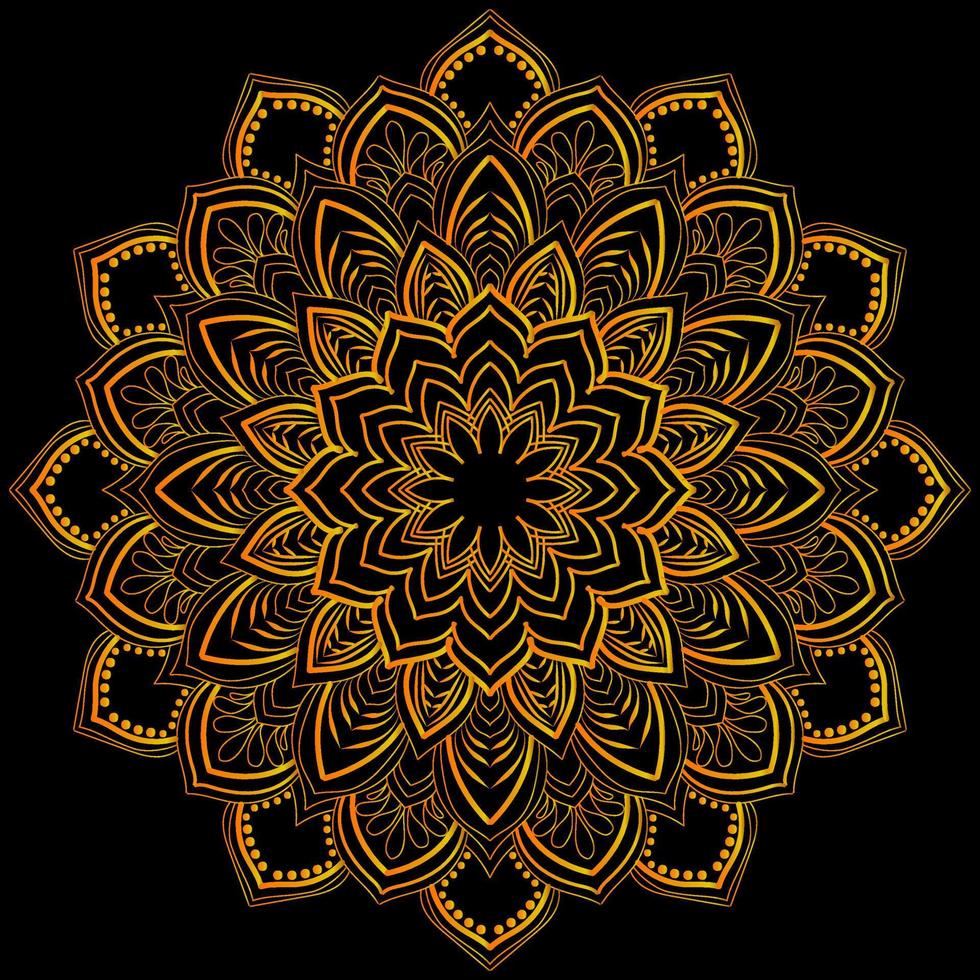 Luxury Mehndi Henna Drawing Circular Mandala pattern for tattoo, decoration premium product poster or painting. Decorative ornament in ethnic oriental style. Outline doodle hand draw illustration vector