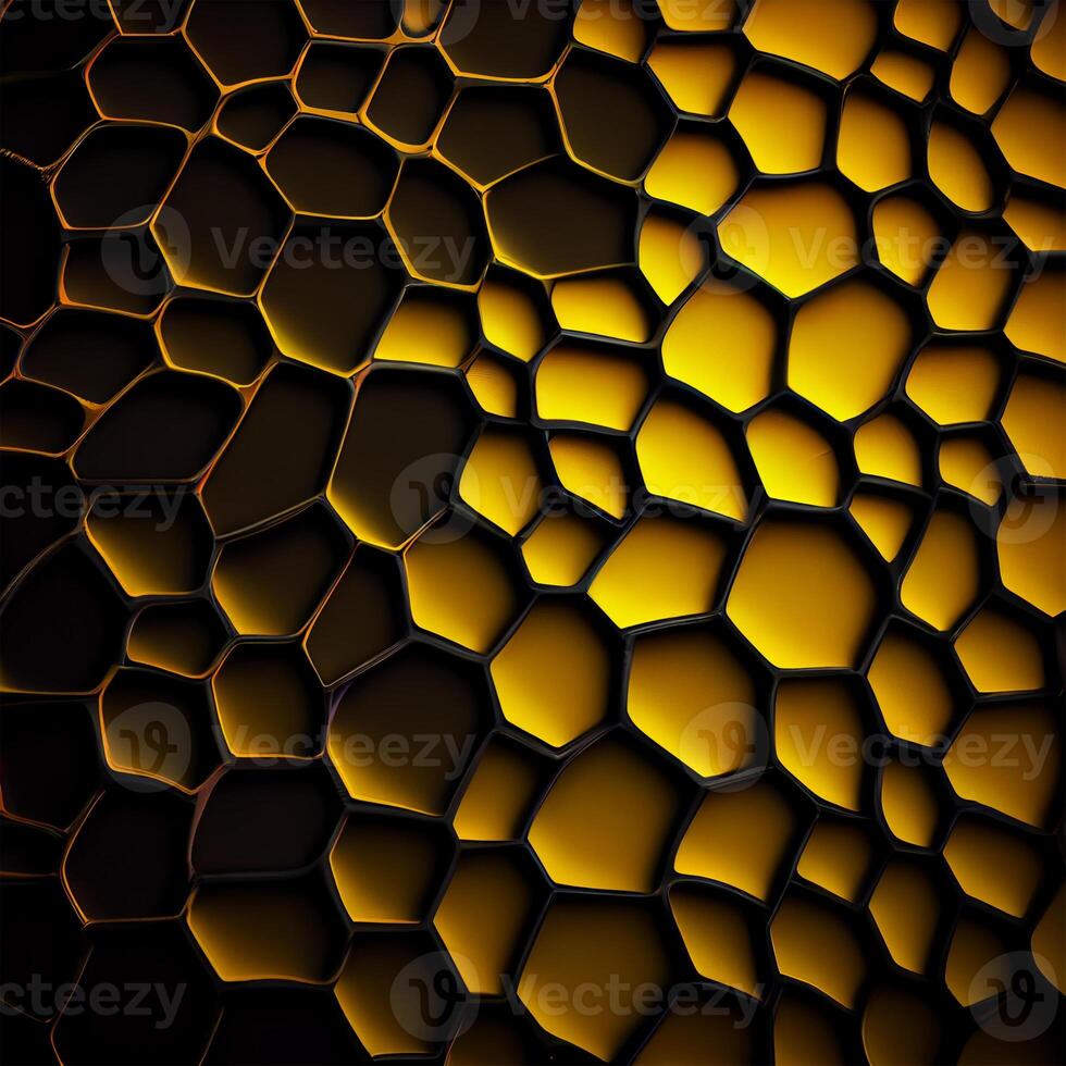 Old honeycomb texture black yellow background - image photo