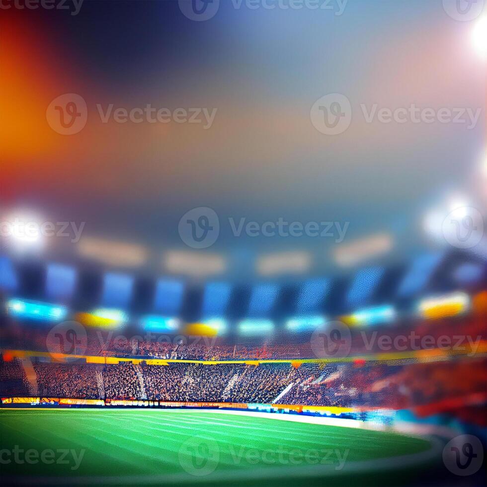 Sports football stadium blurred background - image photo