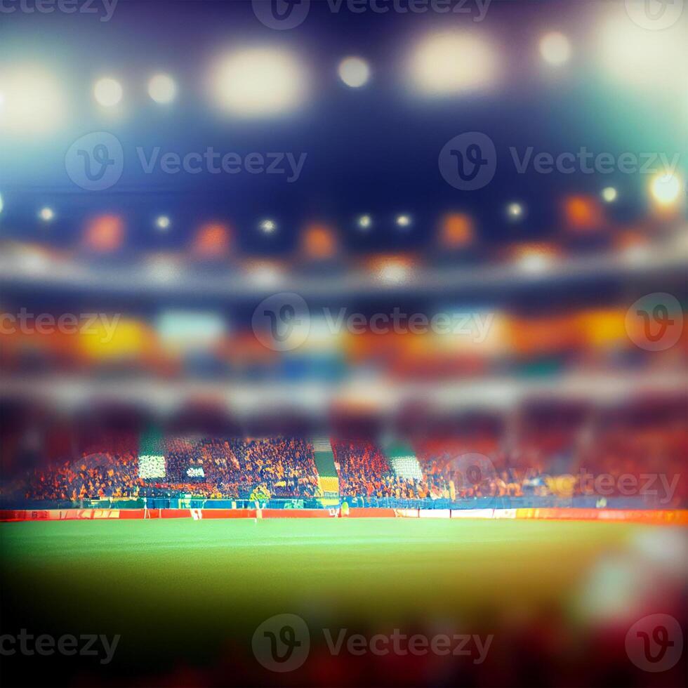 Sports football stadium blurred background - image photo