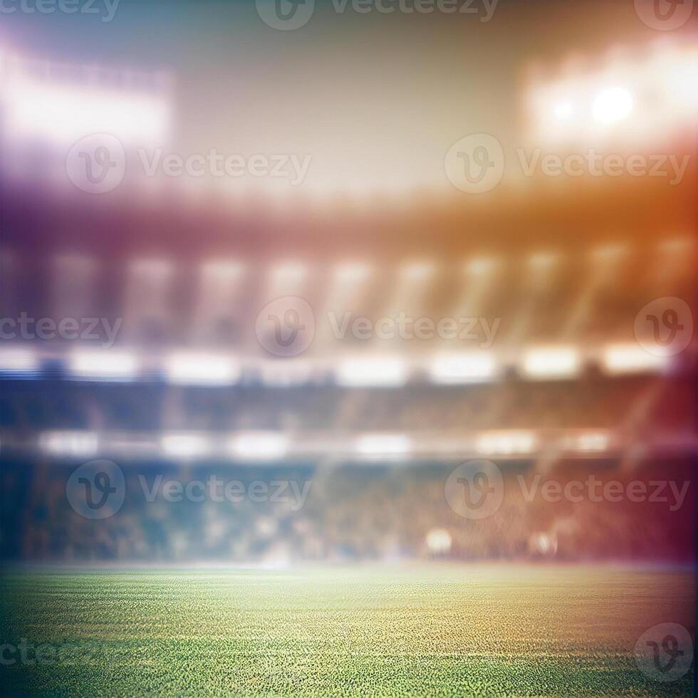 Sports football stadium blurred background - image photo