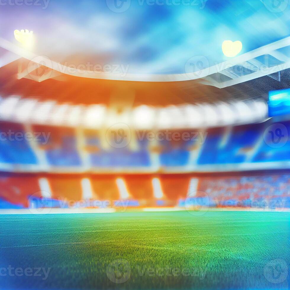 Sports football stadium blurred background - image photo