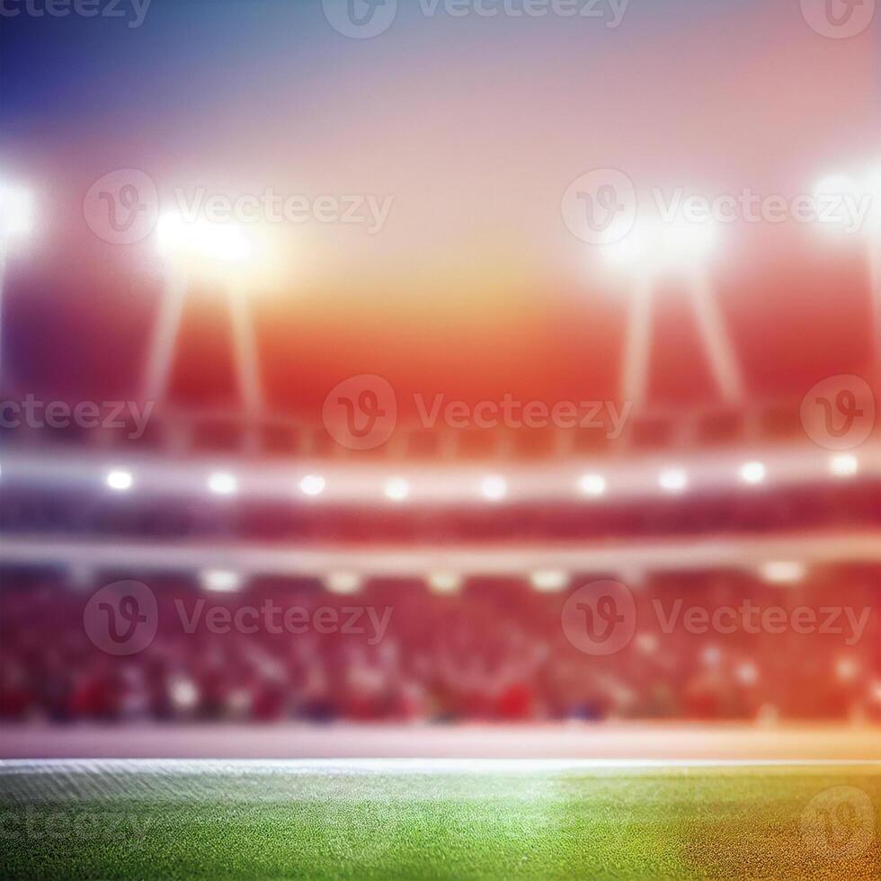 Sports football stadium blurred background - image photo