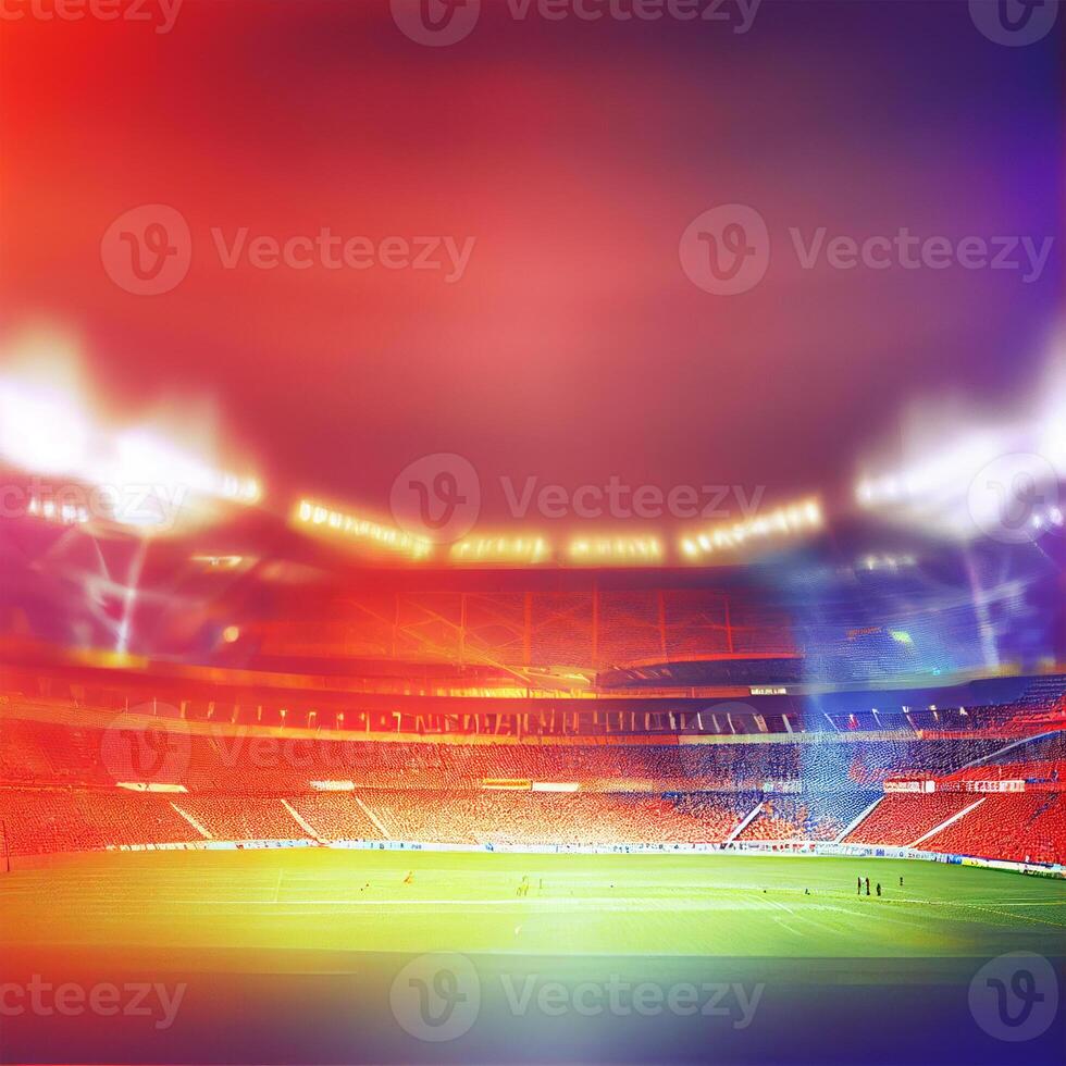 Sports football stadium blurred background - image photo