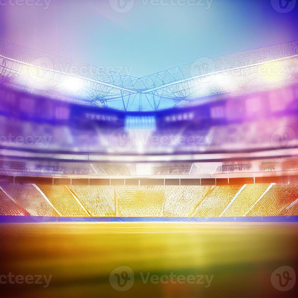 Sports football stadium blurred background - image photo