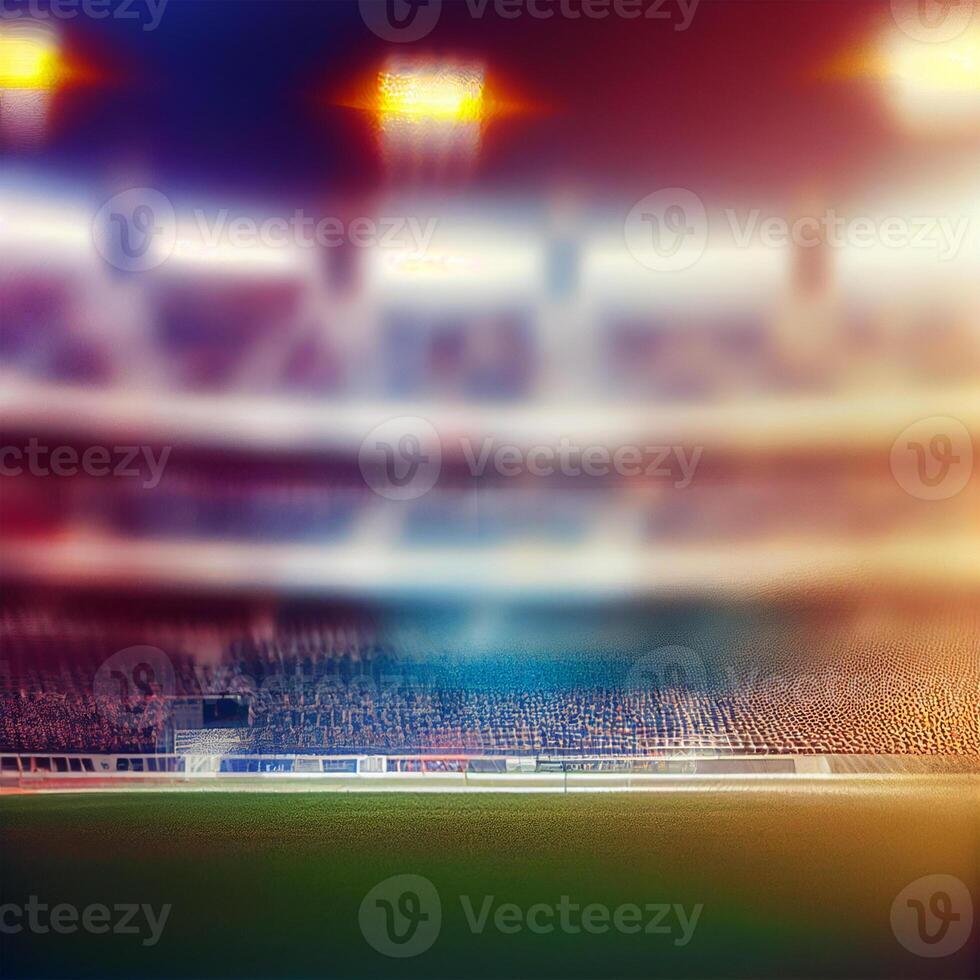 Sports football stadium blurred background - image photo