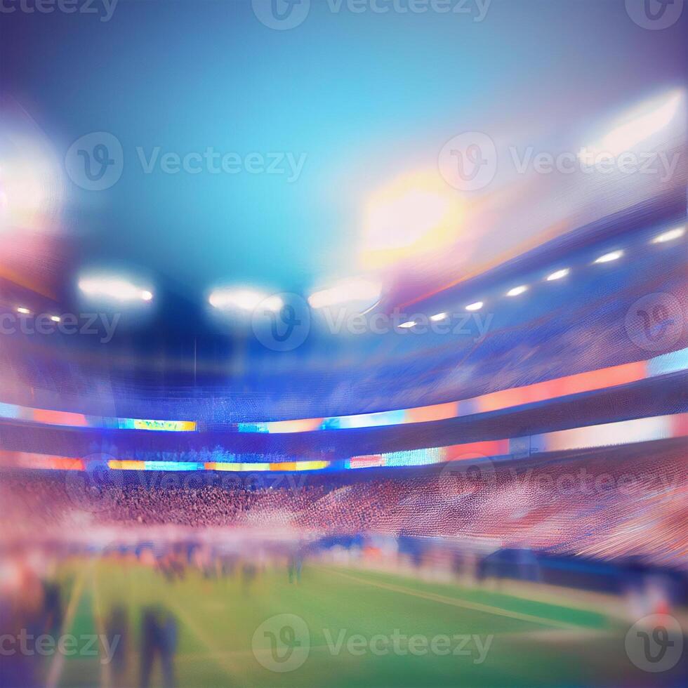 Sports football stadium blurred background - image photo